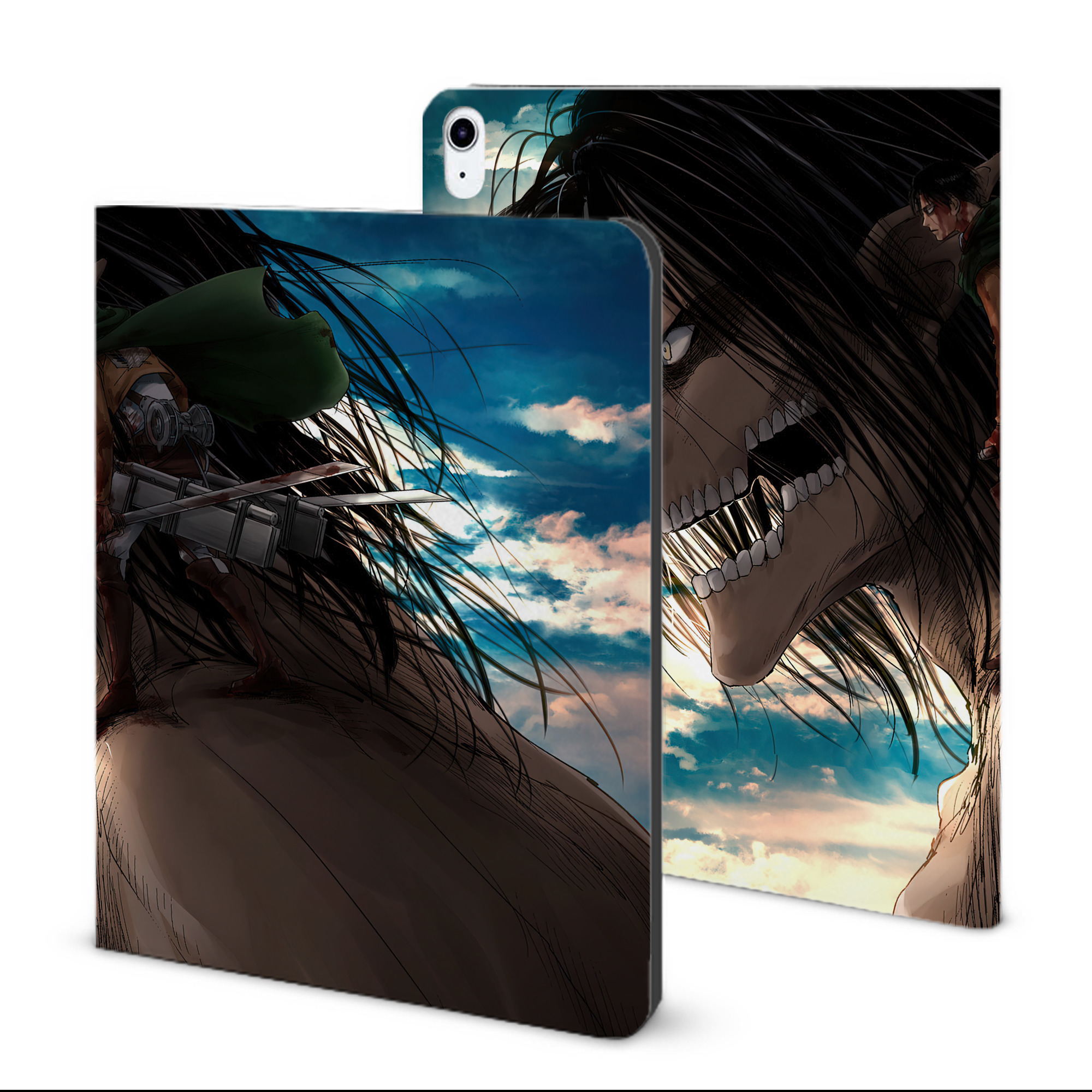 （画像用） 進撃の巨人 Attack on Titan IPad ケース ブック型 PUレザー TPU 耐衝撃 軽量 薄型 ペン収納なし 全面保護 IPad 各モデル対応